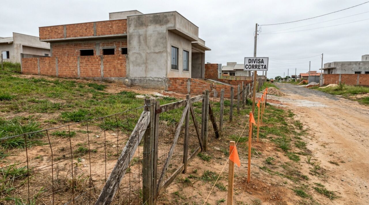 Família constrói casa seguindo as cercas antigas do terreno e, ao fazer o levantamento para registrar a obra, descobre que uma lateral está deslocada em relação aos documentos