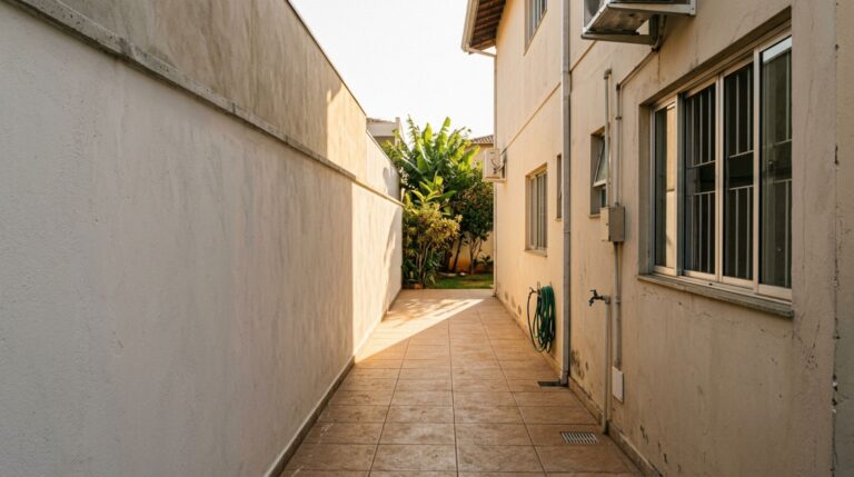 Muro contínuo de alvenaria pode reduzir a passagem do vento e favorecer o abafamento de corredores residenciais