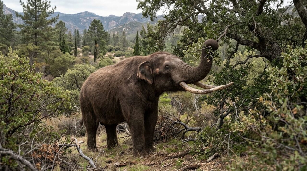 Mastodonte-do-Pacífico habitava a Califórnia durante a Era do Gelo e utilizava seus molares para triturar vegetação lenhosa