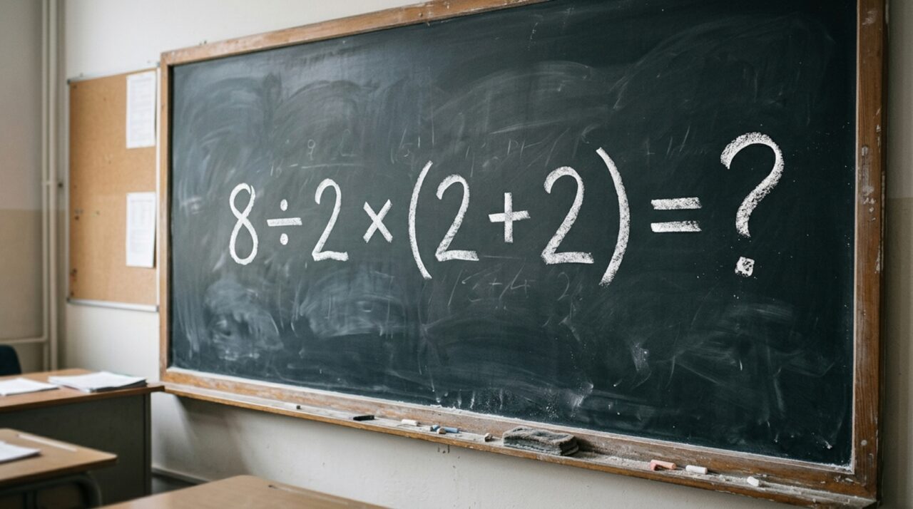 Quanto é 8 ÷ 2 × (2 + 2)? A conta que divide a internet tem uma resposta certa, e a maioria erra 