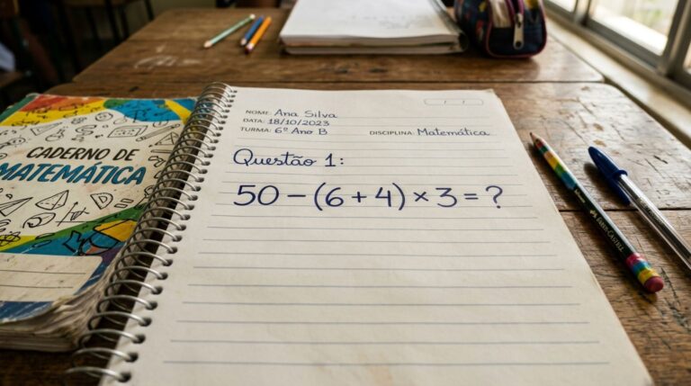 O desafio 50 − (6 + 4) × 3 parece simples, mas mistura algo que você já esqueceu
