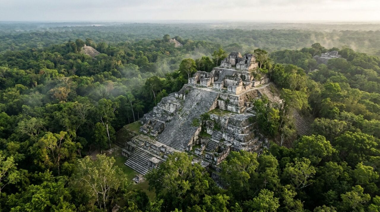 Uma capital maia ficou escondida dentro da floresta tropical e suas ruínas hoje dividem espaço com uma das maiores áreas de biodiversidade da Mesoamérica