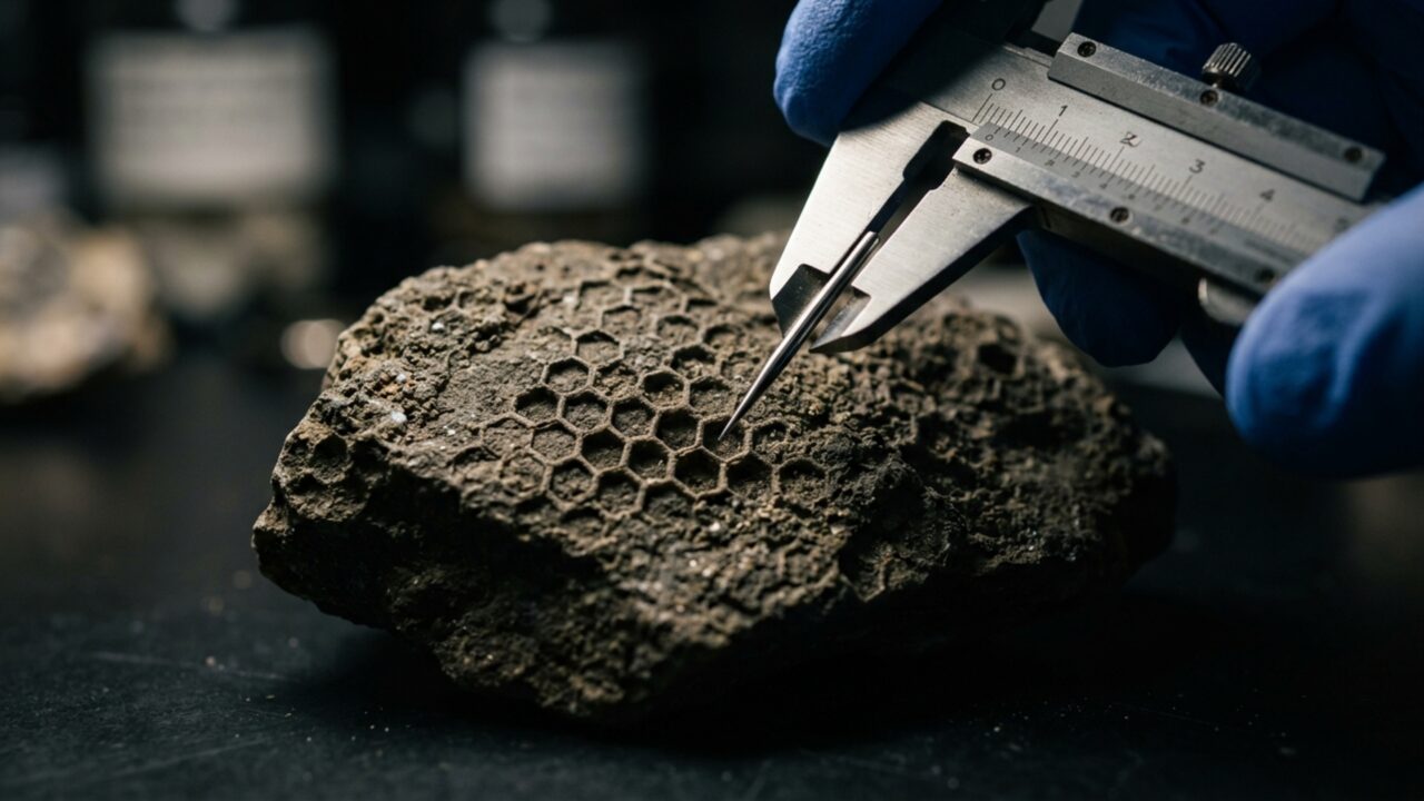 Túneis hexagonais desafiaram paleontólogos por 170 anos até uma nova pista surgir: pequenos crustáceos podem ter construído as redes quase perfeitas