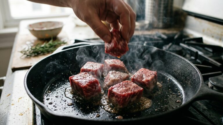 Quando a carne solta muita água na panela o problema pode ter começado antes mesmo de acender o fogo com o excesso de umidade na superfície
