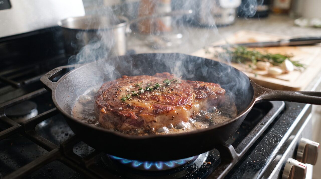Por que selar carne em frigideira fria falha e os segredos da Reação de Maillard