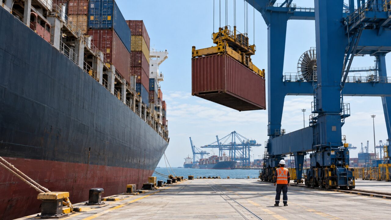 Megaobra chinesa de 1,5 quilômetro de extensão ergue quatro berços em um porto sul-americano para receber navios gigantes e movimentar até 1 milhão de contêineres por ano