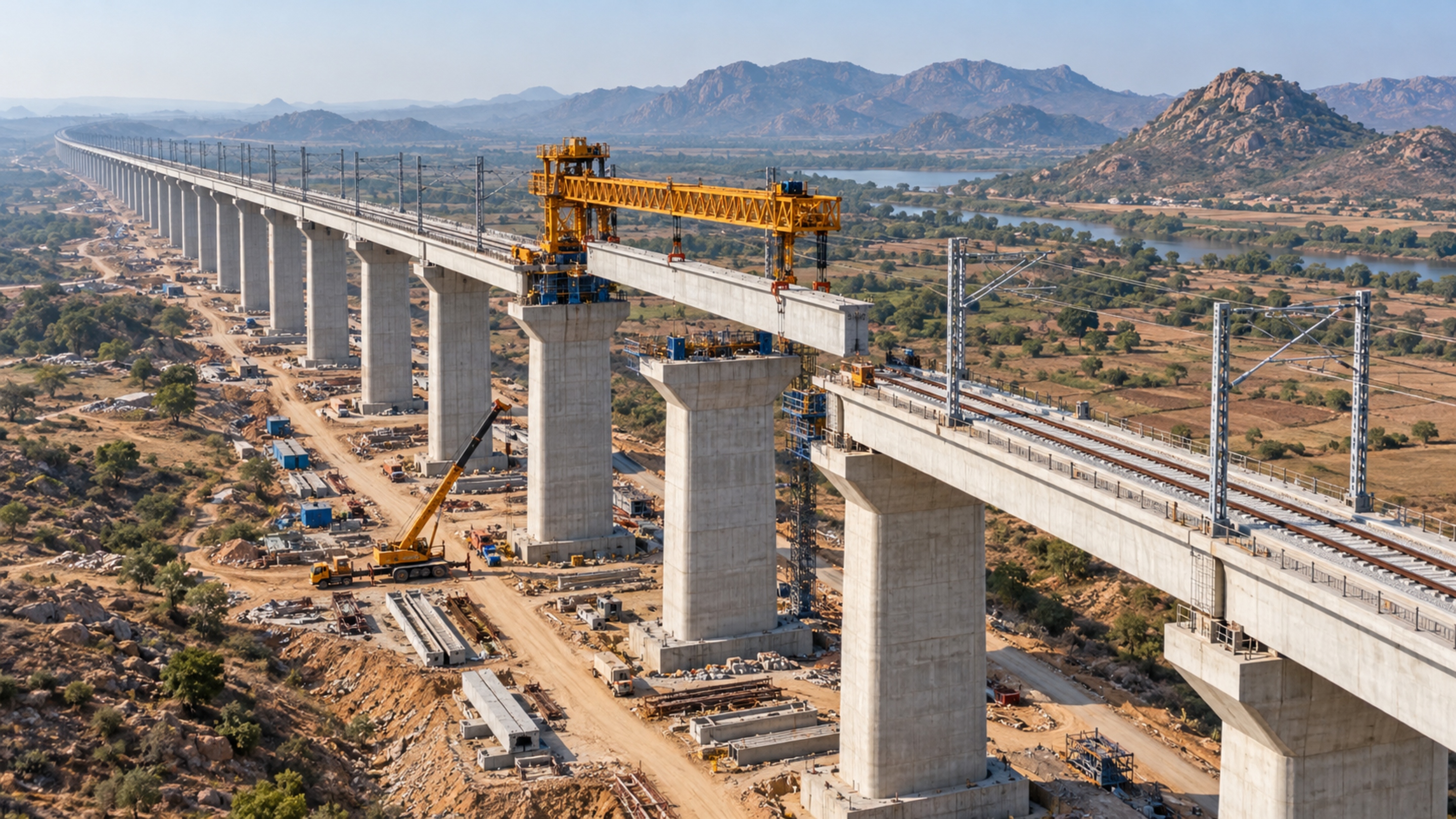 Megaobra ferroviária de 508 quilômetros avança na construção de 12 estações para colocar trens de até 320 km/h entre duas metrópoles e criar o primeiro corredor desse tipo em um país com mais de 1 bilhão de habitantes