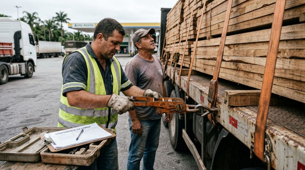 Caminhoneiro percebe que parte da carga está se soltando durante o trajeto e descobre que continuar dirigindo até o destino pode gerar responsabilidades, mesmo sem provocar um acidente