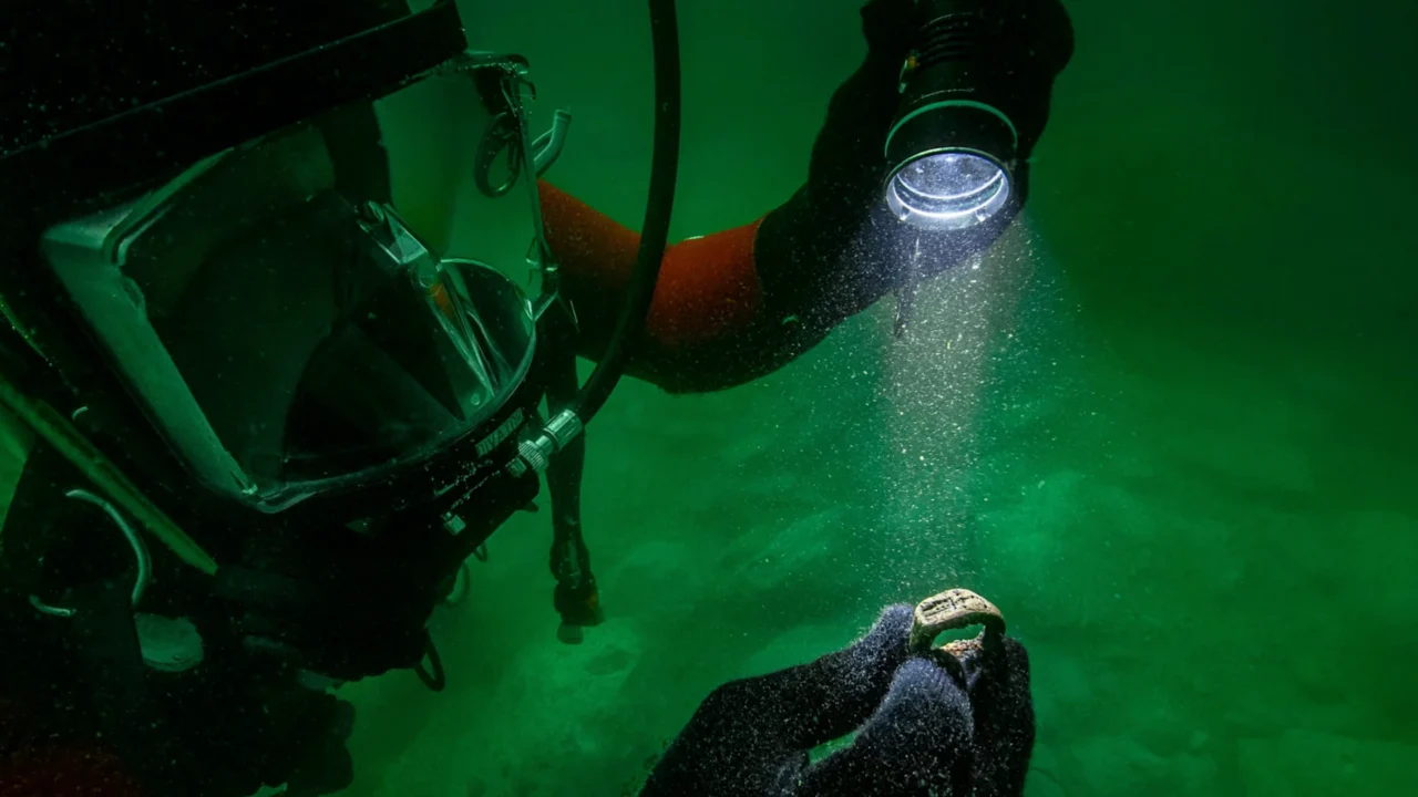 Mergulhadores encontram anel raro em palácio submerso e acabam revelando pista sobre uma das 7 maravilhas do mundo