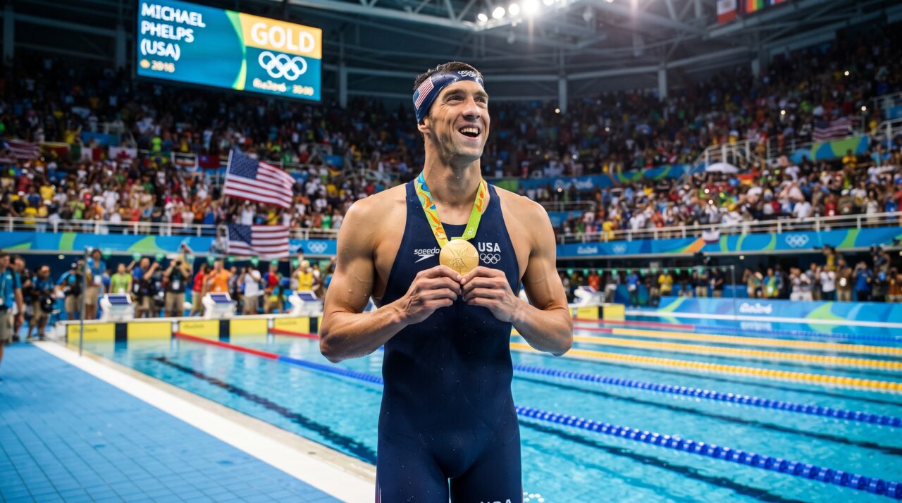 A mentalidade e a importância de sonhar alto na trajetória de Michael Phelps.