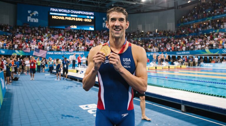 A mentalidade e a importância de sonhar alto na trajetória de Michael Phelps.