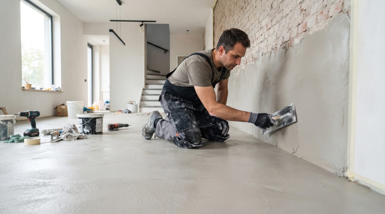 A aplicação de microcimento para renovar superfícies sem quebradeira.
