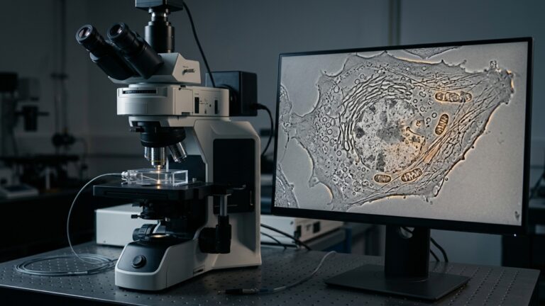 Células vivas ficaram visíveis em tempo real sem etiquetas fluorescentes depois que um novo microscópio aprendeu a usar melhor a própria luz