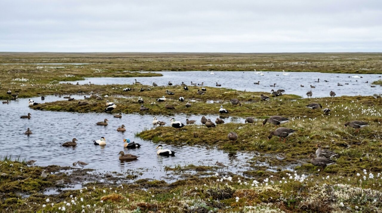 Milhares de aves se encontram num único ponto do Ártico e cientistas estão esperando por elas: o objetivo é descobrir quais patógenos viajam junto