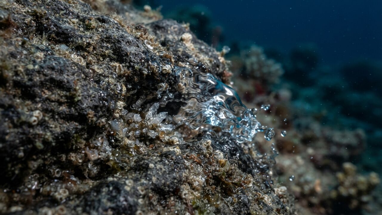 Fontes de água doce podem surgir no fundo do mar e formar pequenos ambientes diferentes do oceano ao redor