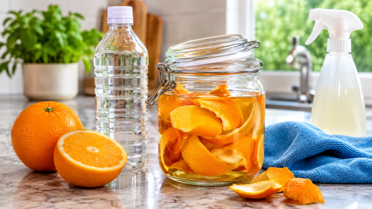 Misturar cascas de laranja com vinagre branco para que serve e por que é bom para limpar a casa 