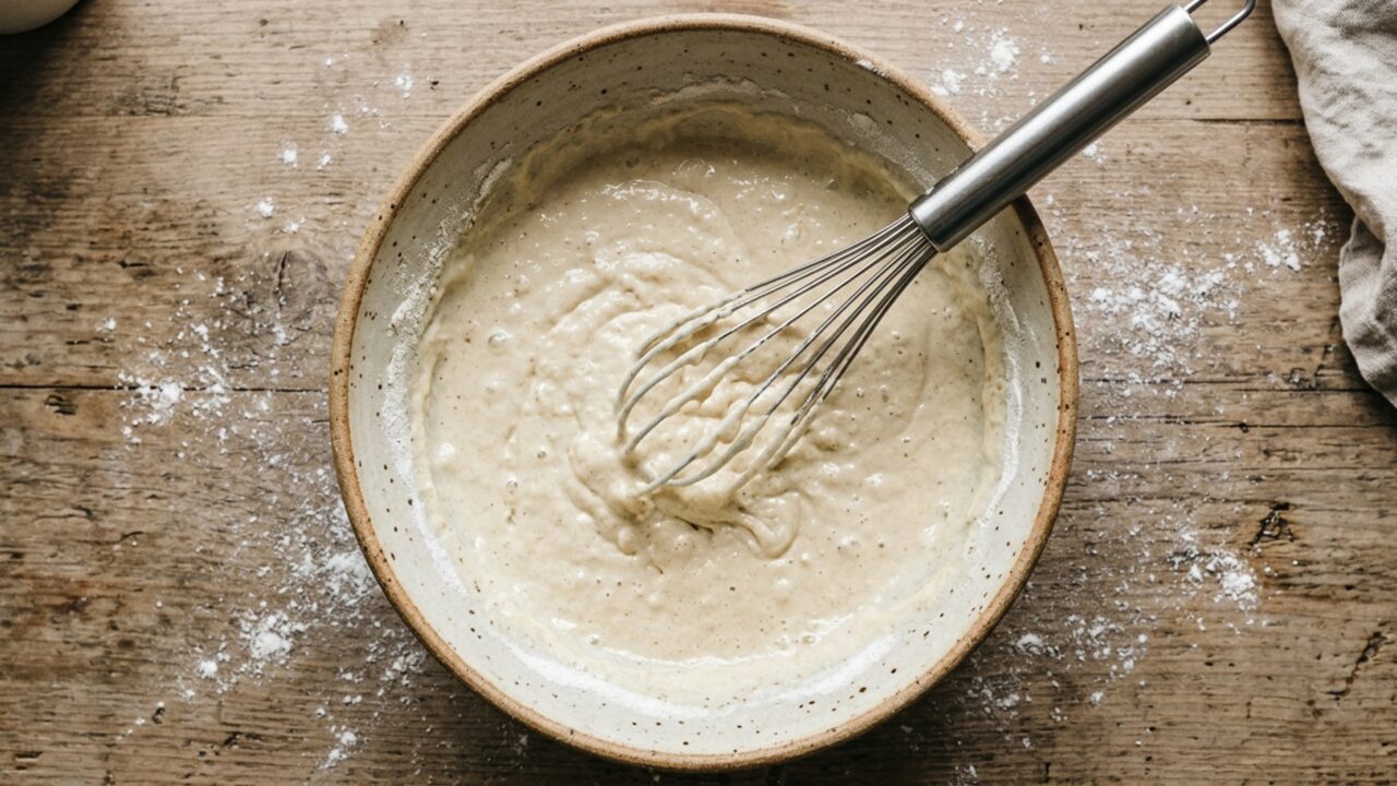 Misturar vinagre com leite antes de fazer panquecas por que algumas receitas usam essa combinação no lugar de um ingrediente tradicional