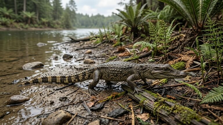 Montsecosuchus depereti pode ter apresentado faixas na cauda que ajudavam na camuflagem