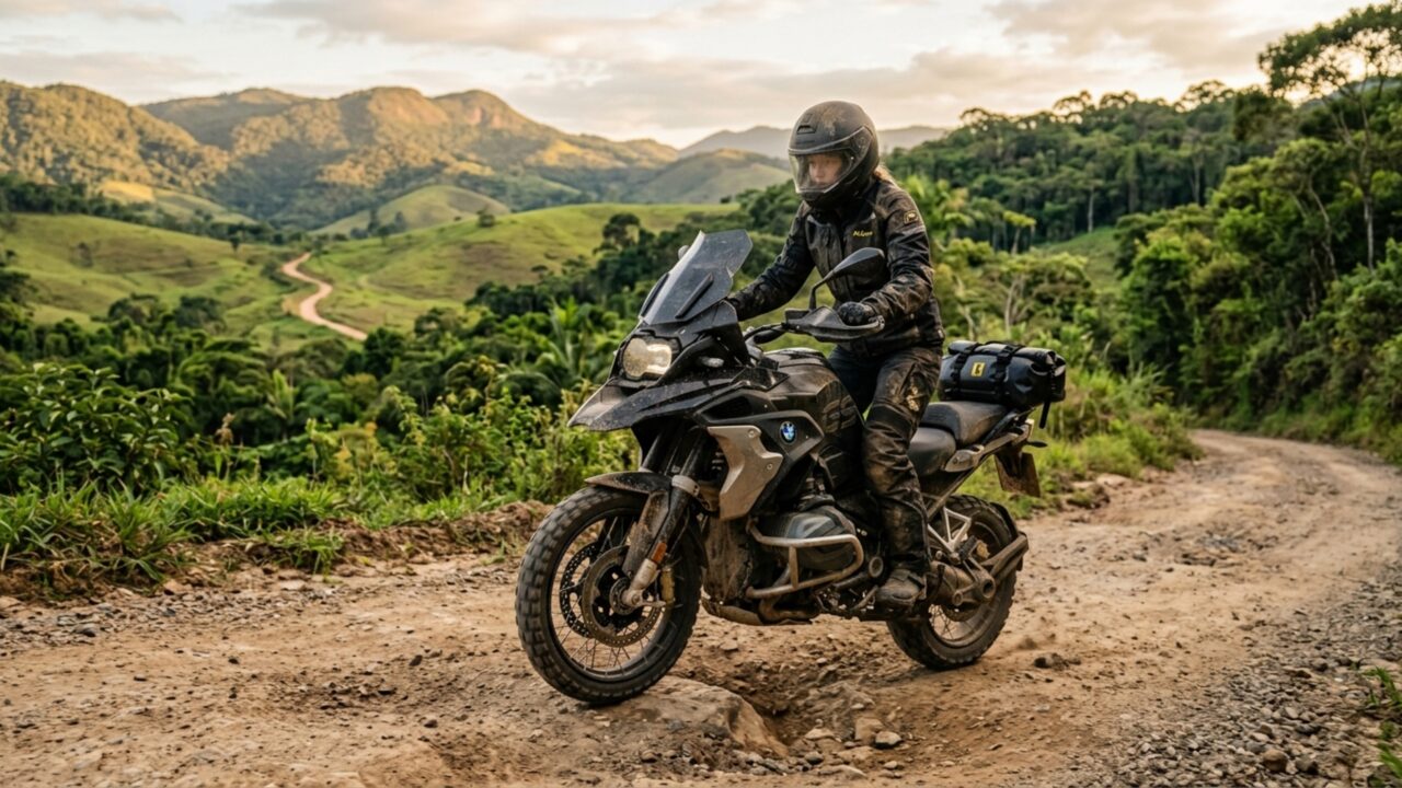 Tanque de 30 litros, motor boxer de 1.300 cc com 145 cv e capacidade para levar 217 kg de carga colocam esta big trail entre as motos pensadas para desaparecer pela estrada por vários dias