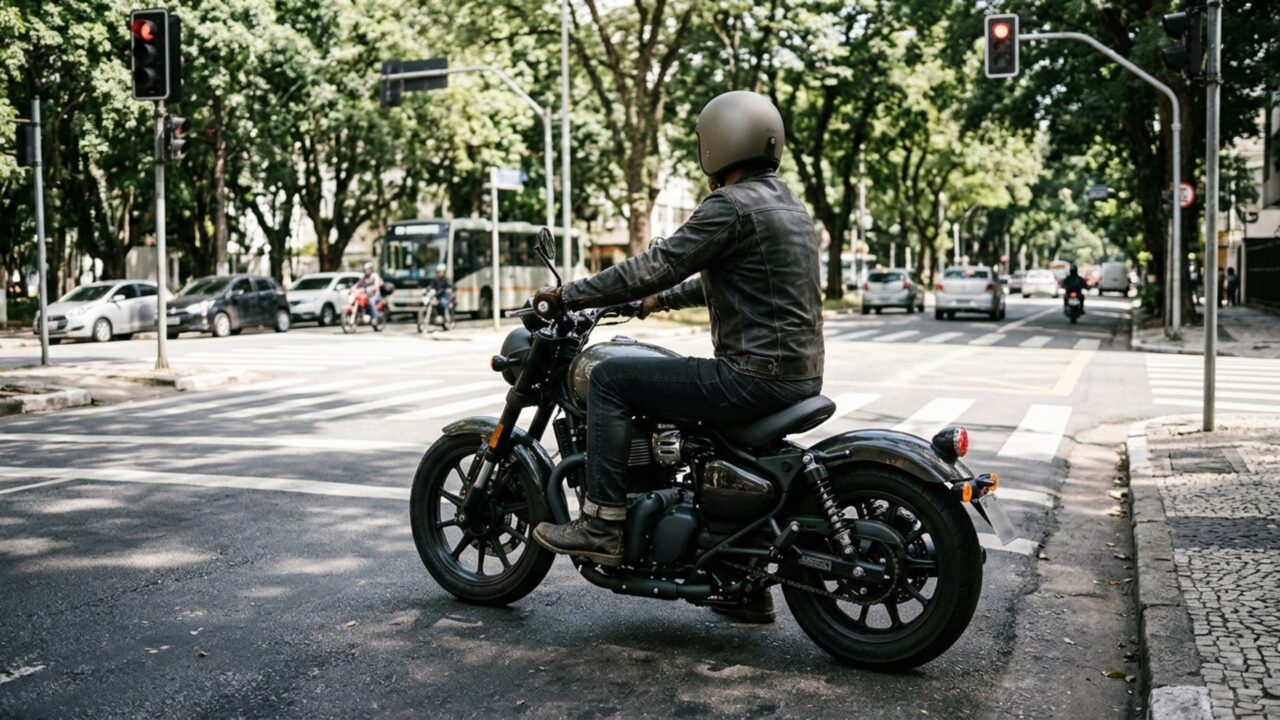 Visual de motocicleta custom esconde um motor bicilíndrico de 648 cilindradas e 47 cv que acompanha freios ABS, seis marchas e consumo declarado de 22 km/l