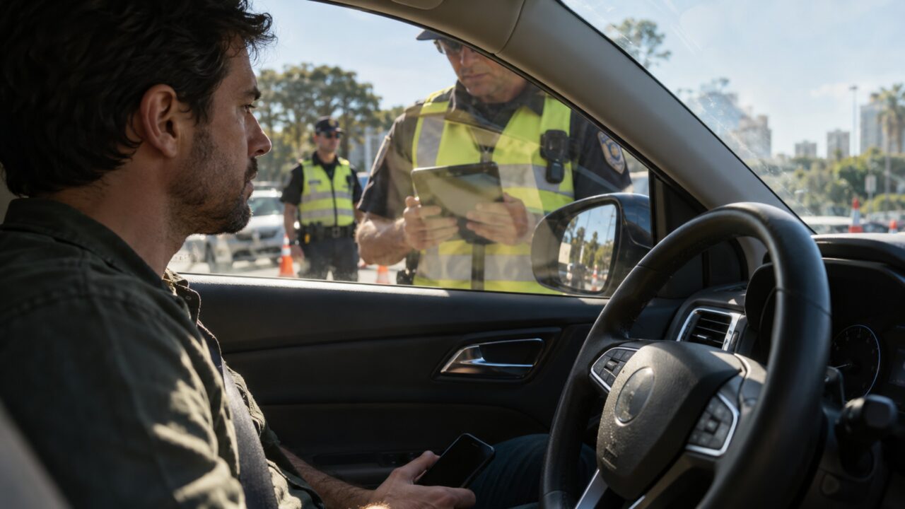 Motorista e parado na blitz de transito diz estar sem a CNH fisica e sem o celular no momento agente consulta o sistema e condutor descobre quando o porte do documento pode ser dispensado