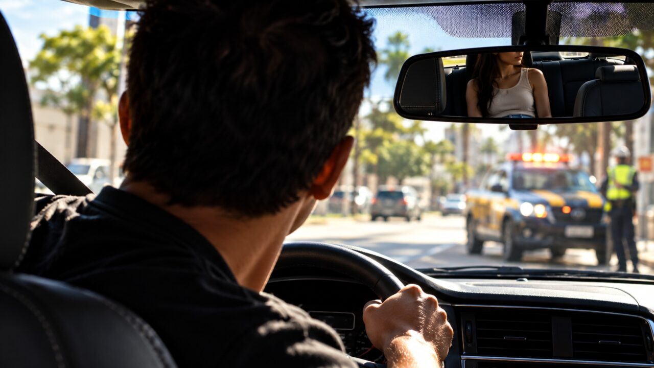 Motorista é parado numa fiscalização e passageiro que soltou o cinto no banco traseiro insiste que a cobrança deveria ser feita apenas a ele