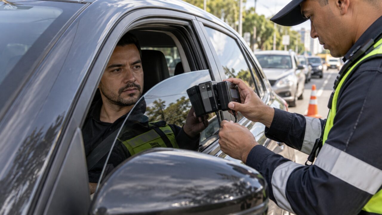 Motorista pega um carro emprestado e, durante abordagem policial, precisa discutir com o proprietário sobre a película que ele afirma usar há anos sem problema