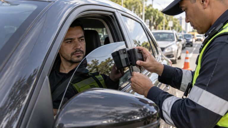 Motorista pega um carro emprestado e, durante abordagem policial, precisa discutir com o proprietário sobre a película que ele afirma usar há anos sem problema