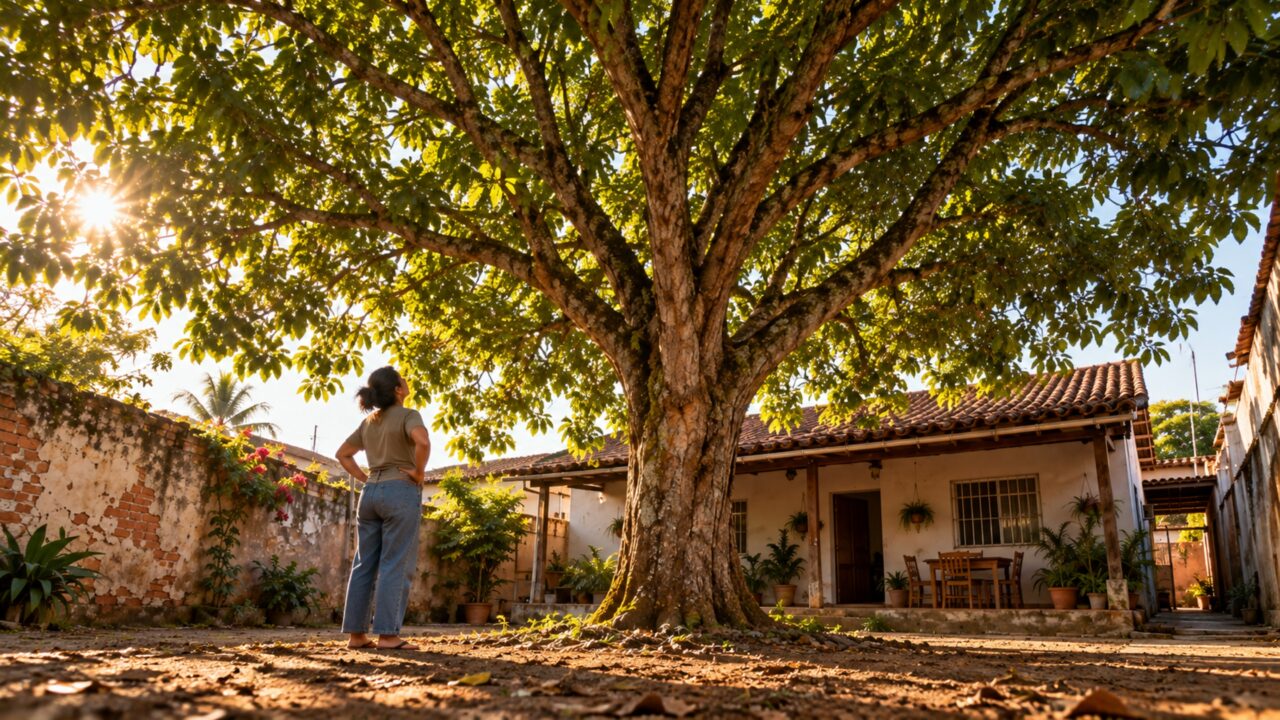 Mulher compra uma casa, encontra uma árvore enorme no quintal e decide cortá-la, mas descobre que ser dona do terreno não significa ter autor