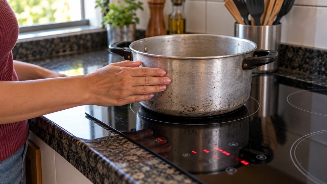 Mulher troca o fogão por um cooktop de indução e só no almoço de domingo percebe que suas panelas antigas de alumínio não aquecem no aparelho