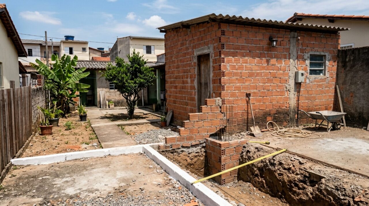 Família mede o terreno para instalar uma piscina e descobre que a edícula do vizinho ocupa uma faixa dos fundos, pede demolição e ouve que a construção existe há muitos anos