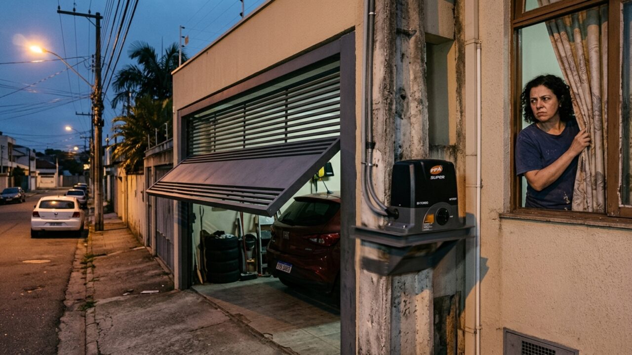 Morador troca o motor do portão por um modelo mais forte e vizinho passa a reclamar de vibração sempre que a garagem abre durante a madrugada