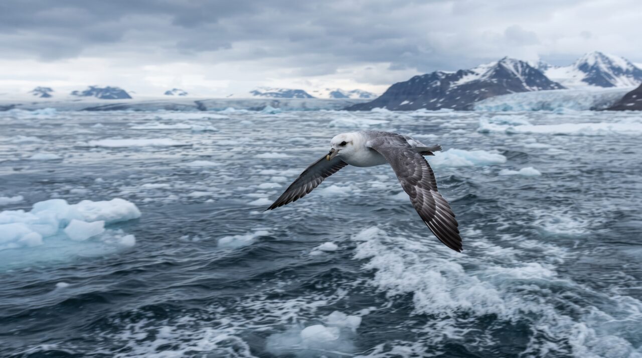 A tática de defesa do fulmar-glacial com jato de óleo estomacal.