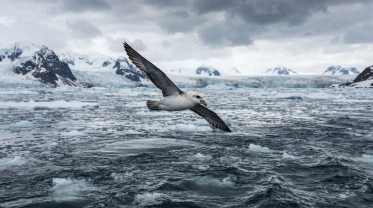 A tática de defesa do fulmar-glacial com jato de óleo estomacal.