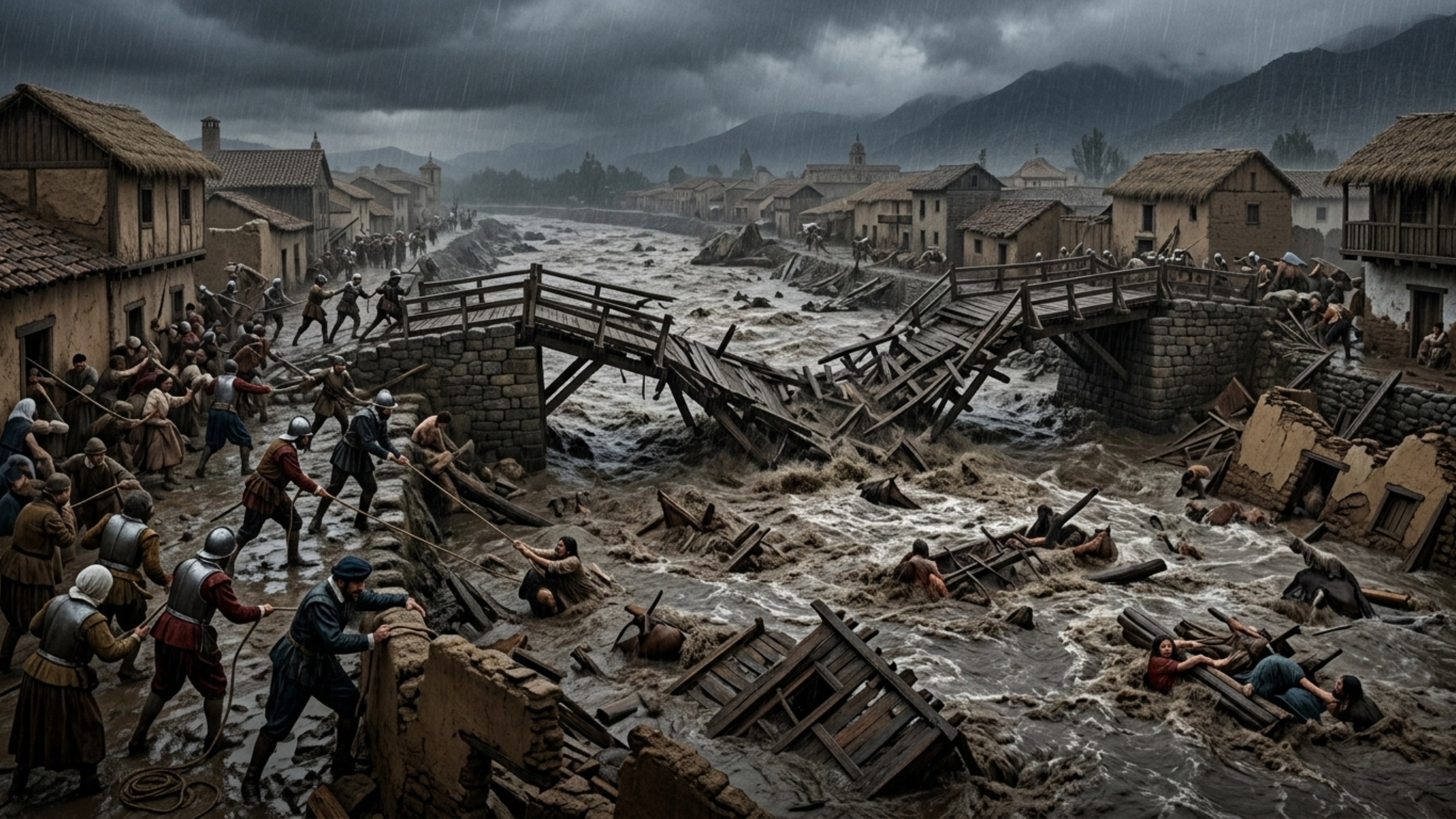 O dia em que o rio Mapocho engoliu as ruas de Santiago, arrastou moradores e destruiu uma ponte no século XVI