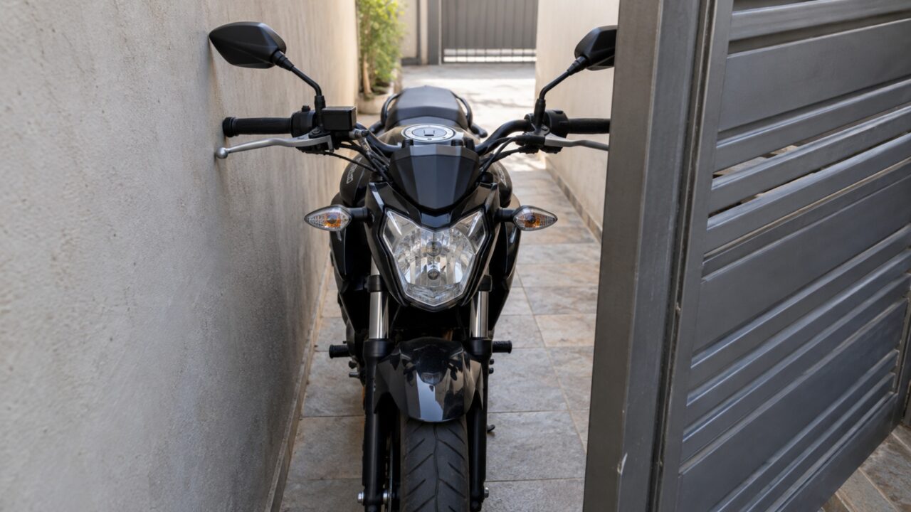 Depois de automatizar o portão, morador passa a deixá-lo aberto durante as entregas e o vizinho perde a passagem para tirar a moto de casa