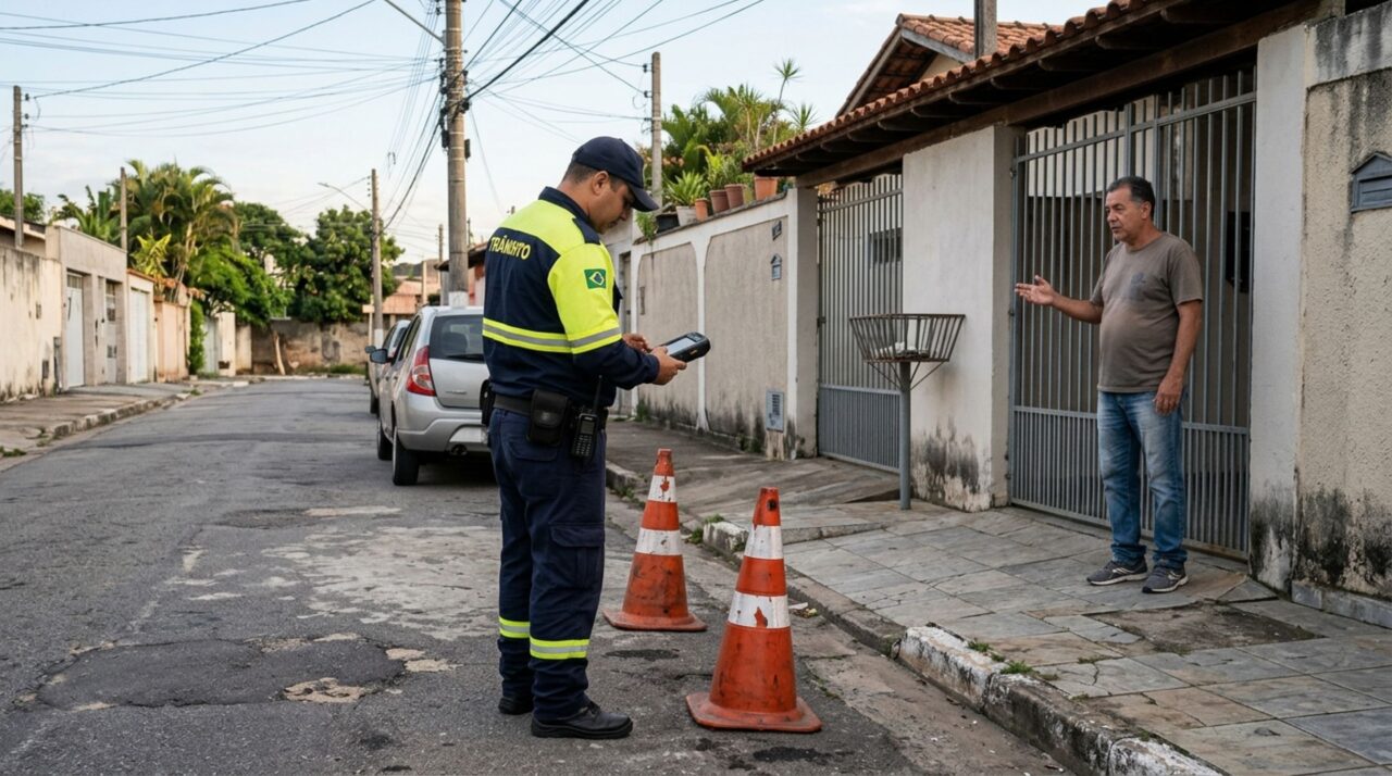 Vizinho coloca cones na rua para reservar uma vaga na frente de casa e descobre que não pode transformar espaço público em estacionamento particular