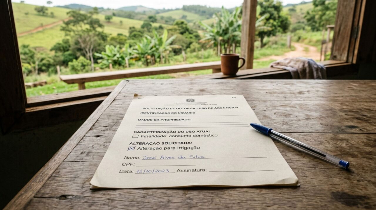 Casal compra chácara com captação cadastrada para consumo doméstico, instala irrigação para vender hortaliças e descobre que os documentos não acompanham a mudança de atividade