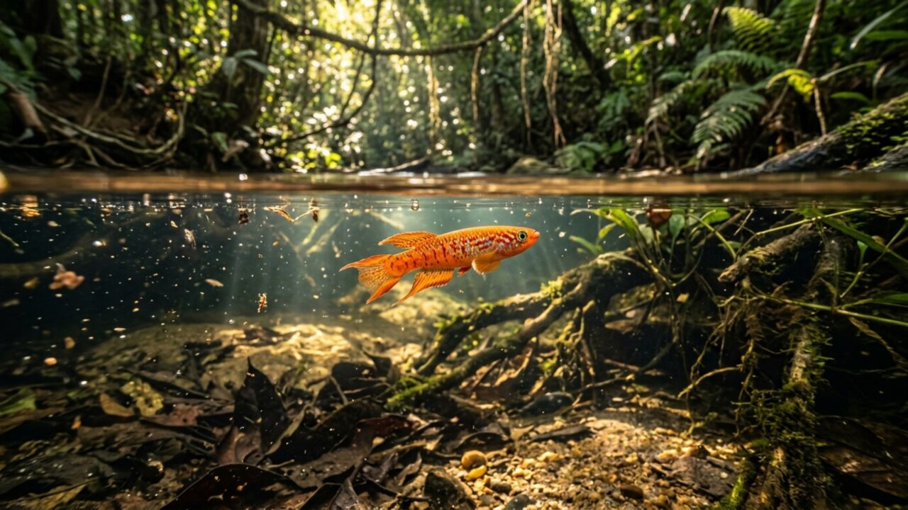 Um peixe laranja brilhante foi descoberto na Amazônia e já pode estar ameaçado: espécie vive em poucos riachos pressionados pela transformação da floresta