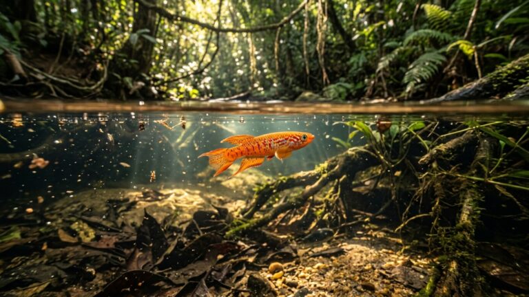 Um peixe laranja brilhante foi descoberto na Amazônia e já pode estar ameaçado: espécie vive em poucos riachos pressionados pela transformação da floresta