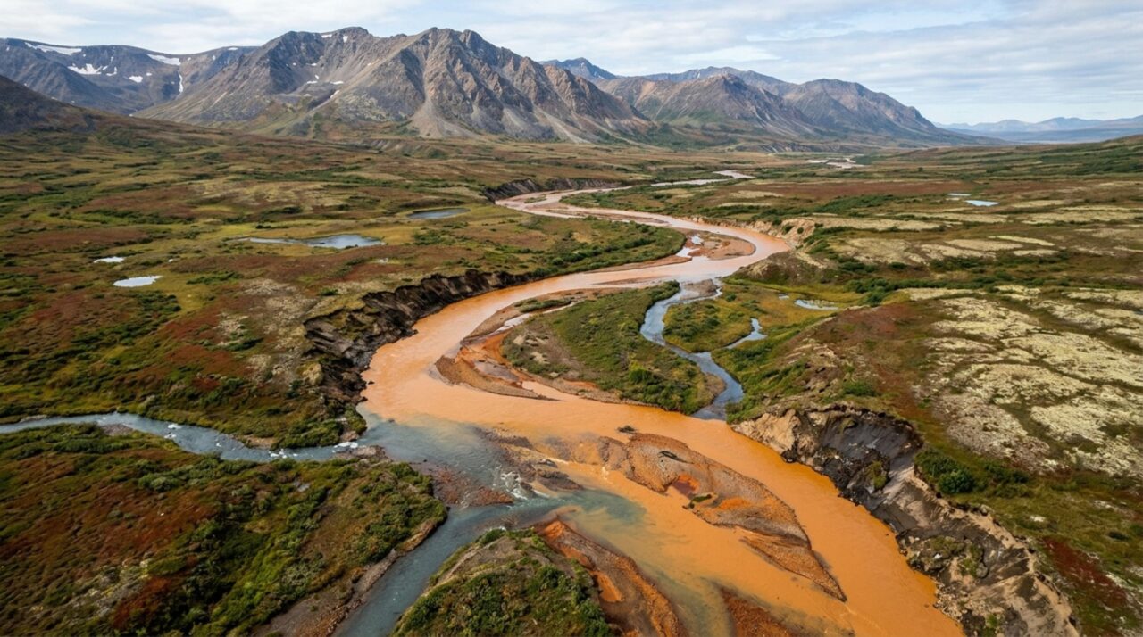 Rios do Alasca ficaram laranja no meio de uma paisagem sem minas e análises encontraram água mais metálica que drenagem de mineração