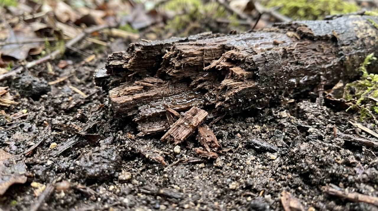 A chuva toca o solo e duas substâncias aparecem sem micróbios enquanto madeira pode liberar metanol e formaldeído por química natural