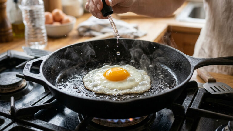 Os principais chefs concordam Para deixar ovos fritos mais suculentos e saudáveis, substitua o óleo ou a manteiga por algumas gotas de água