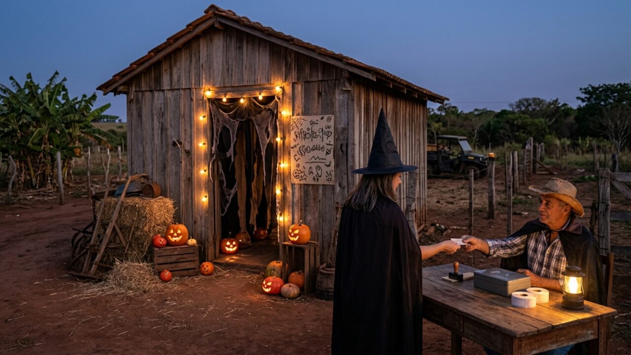 Fazendeiro transforma um galpão da propriedade em uma casa do terror, vende 120 ingressos para o Halloween e descobre que realizar uma festa em terreno particular não dispensa necessariamente autorizações