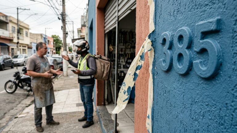 Dono de loja autoriza uma pintura na fachada, mas encontra o número do imóvel coberto pelo novo letreiro e começa a receber reclamações de clientes e entregadores que não conseguem localizar a entrada