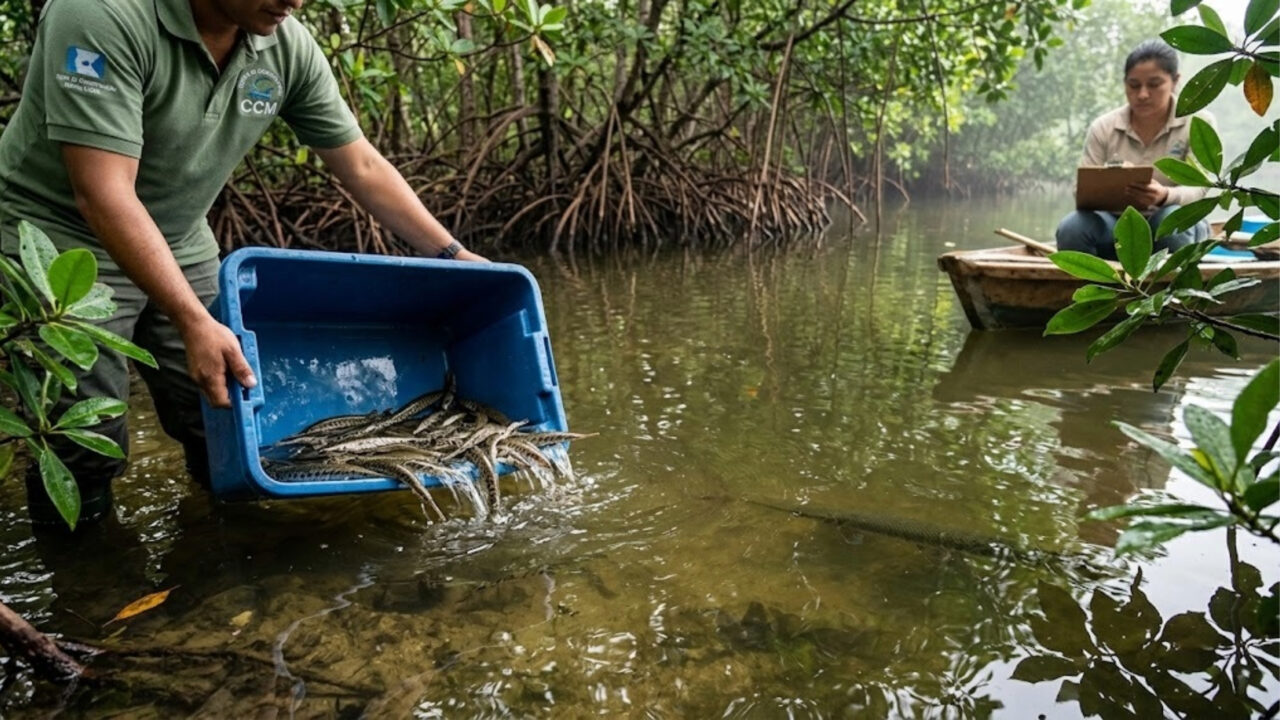 Peixe-lagarto de 100 milhões de anos surpreende cientistas após reprodução inédita em cativeiro na Guatemala