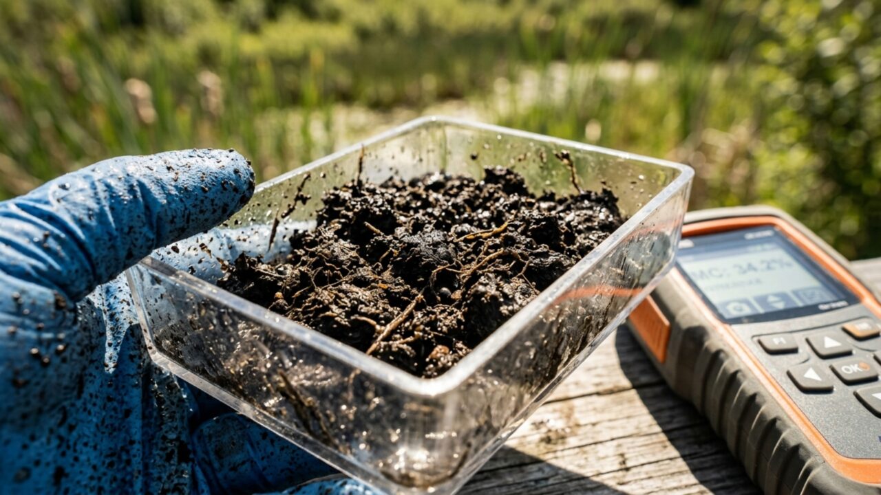 Uma ilha agrícola muda de verde para marrom no meio de um enorme delta e satélites mostram como a colheita transforma a paisagem