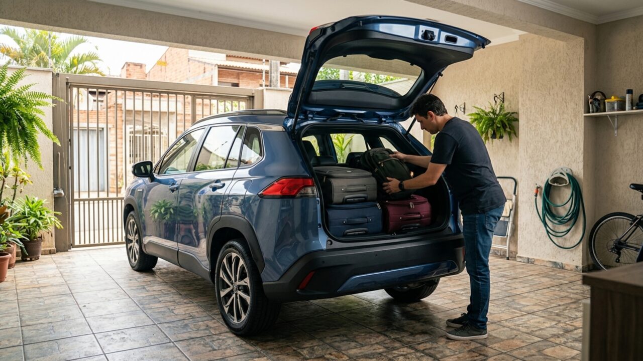 Mesmo sem precisar carregar na tomada, este SUV híbrido de 141 cv consegue registrar até 18,4 km/l na cidade e ainda reserva 407 litros para bagagens