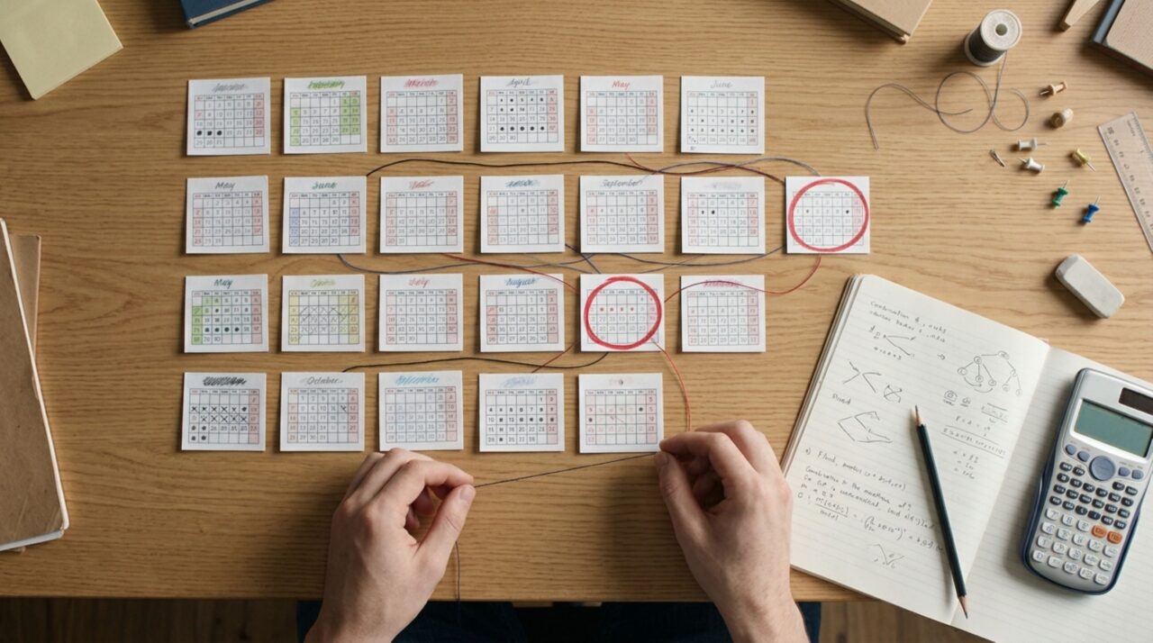 O paradoxo do aniversário considera 253 pares possíveis entre 23 pessoas, explicando por que as coincidências se tornam tão prováveis