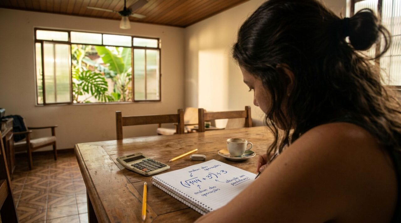 Você aprendeu na escola, mas ainda consegue resolver (√144 + 3³) ÷ 3?